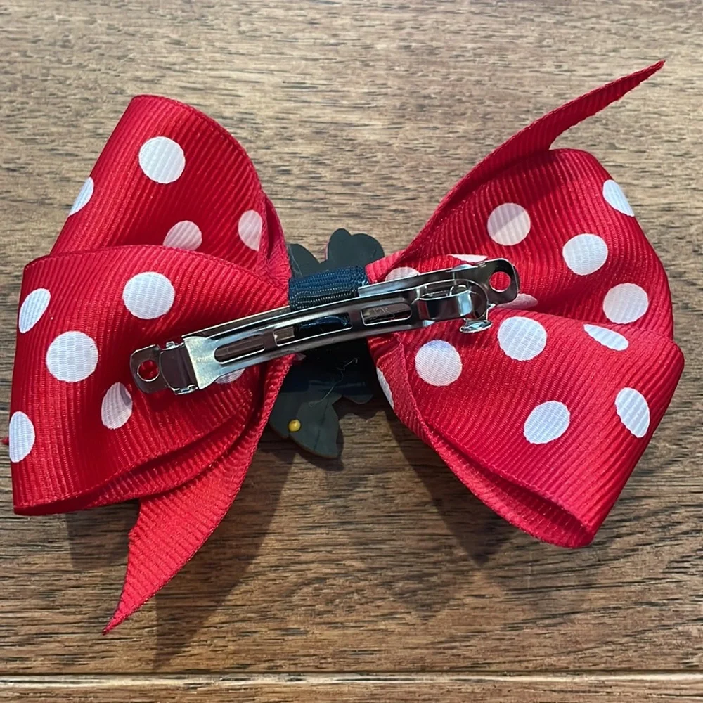 Girls Minnie Mouse Polka Dots Hair Bow - Clip